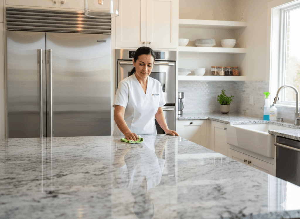 Professional kitchen cleaning service in Houston - sparkling countertops